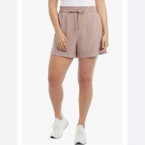 Danskin Women's Woven Paperbag Rolled Hem Shorts Plus Size XXL